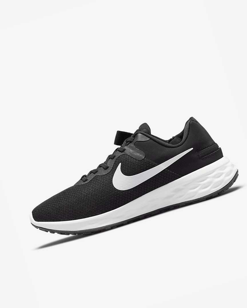 Black / Grey / White Nike Revolution 6 FlyEase Next Nature Men\'s Running Shoes | CA_5111