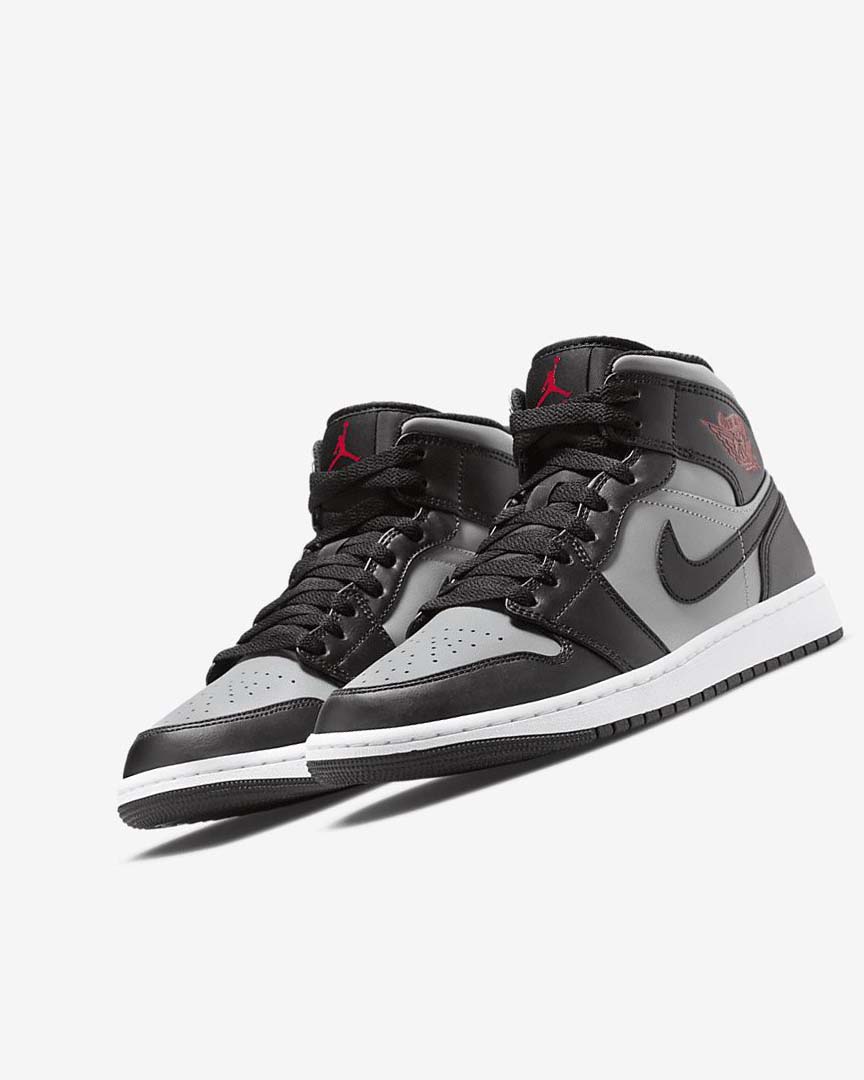 Black / Grey / White / Red Nike Air Jordan 1 Mid Men's Sneakers | CA_2416