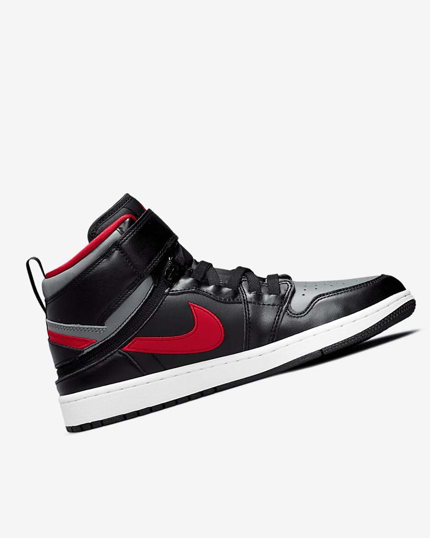 Black / Grey / White / Red Nike Air Jordan 1 Hi FlyEase Men's Sneakers | CA_2906