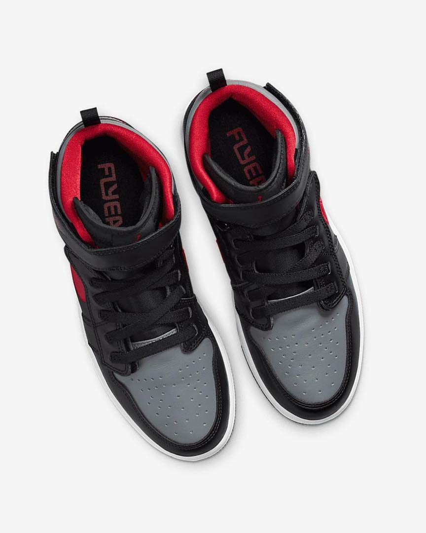Black / Grey / White / Red Nike Air Jordan 1 Hi FlyEase Men's Sneakers | CA_2906