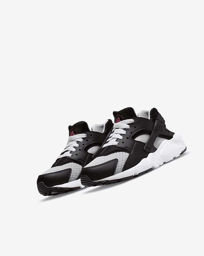 Black / Grey / White / Red Nike Huarache Run Girls' Shoes | CA_4833