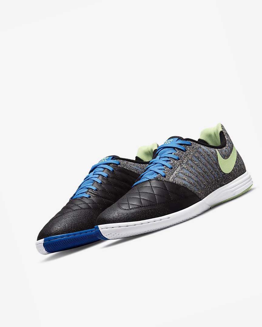 Black / Light Blue / Light Green Nike Lunar Gato II IC Men's Soccer Shoes | CA_3160