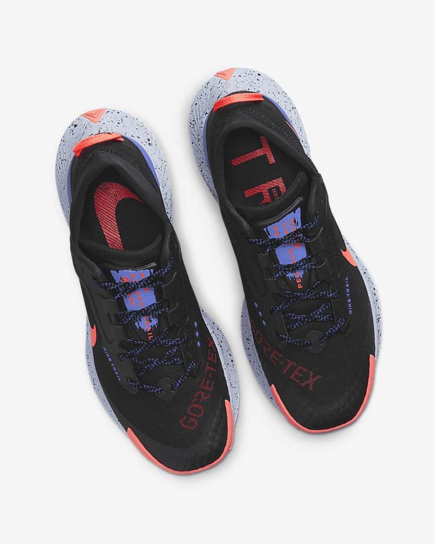 Black / Light Mango / Red Nike Pegasus Trail 3 GORE-TEX Waterproof Women's Trail Running Shoes | CA_5044