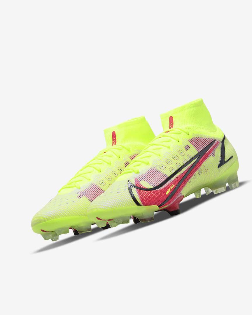 Black / Light Red Nike Mercurial Superfly 8 Elite FG Women's Soccer Cleats | CA_2867