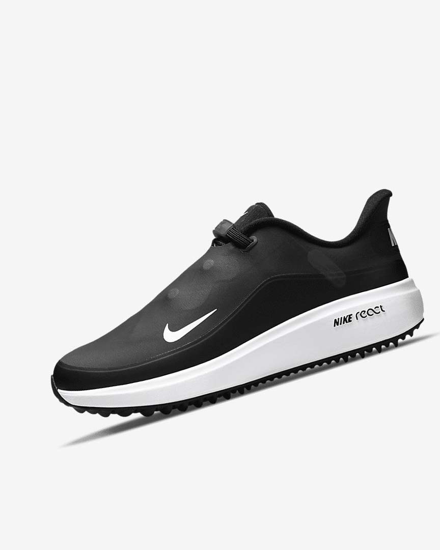 Black / Metal Dark Grey / White Nike React Ace Tour Women\'s Golf Shoes | CA_4715