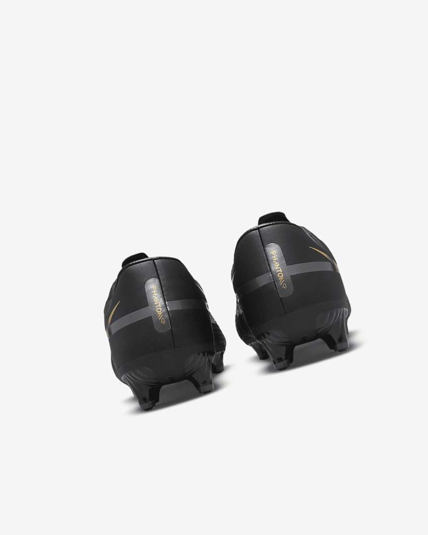 Black / Metal Gold / Dark Grey / Metal Dark Grey Nike Phantom GT2 Academy MG Women's Soccer Cleats | CA_2231