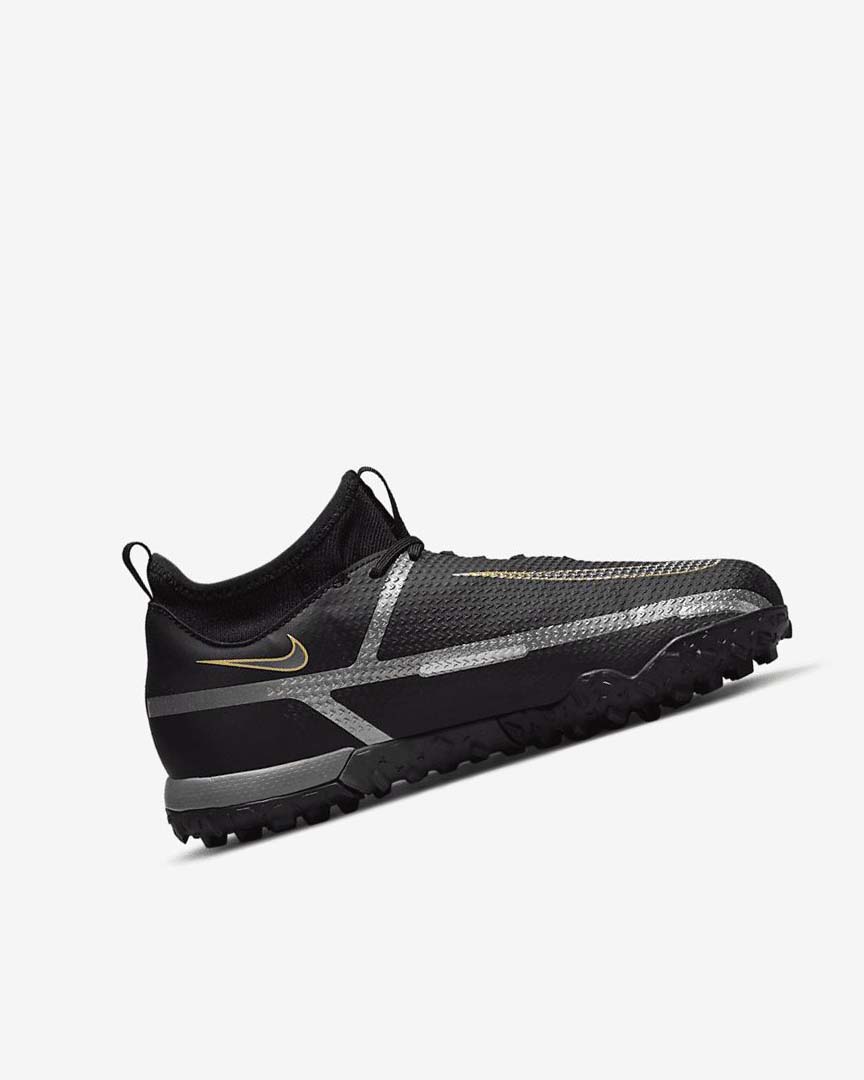 Black / Metal Gold / Dark Grey / Metal Dark Grey Nike Jr. Phantom GT2 Academy Dynamic Fit TF Boys' Soccer Shoes | CA_2798
