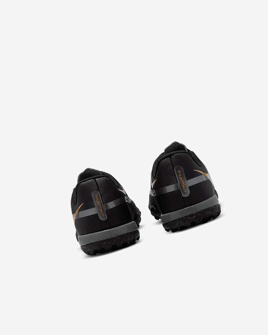 Black / Metal Gold / Dark Grey / Metal Dark Grey Nike Jr. Phantom GT2 Academy TF Boys' Soccer Shoes | CA_3091