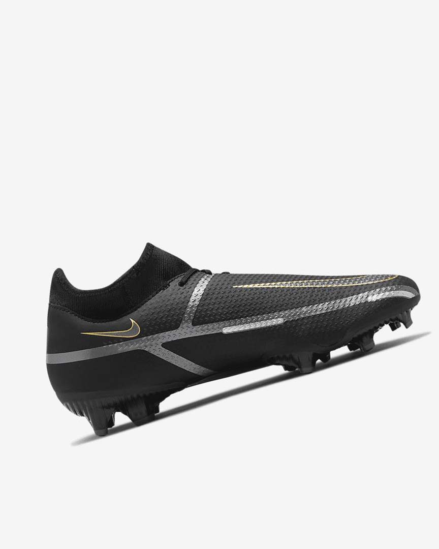 Black / Metal Gold / Dark Grey / Metal Dark Grey Nike Phantom GT2 Academy Dynamic Fit MG Women's Soccer Cleats | CA_4593