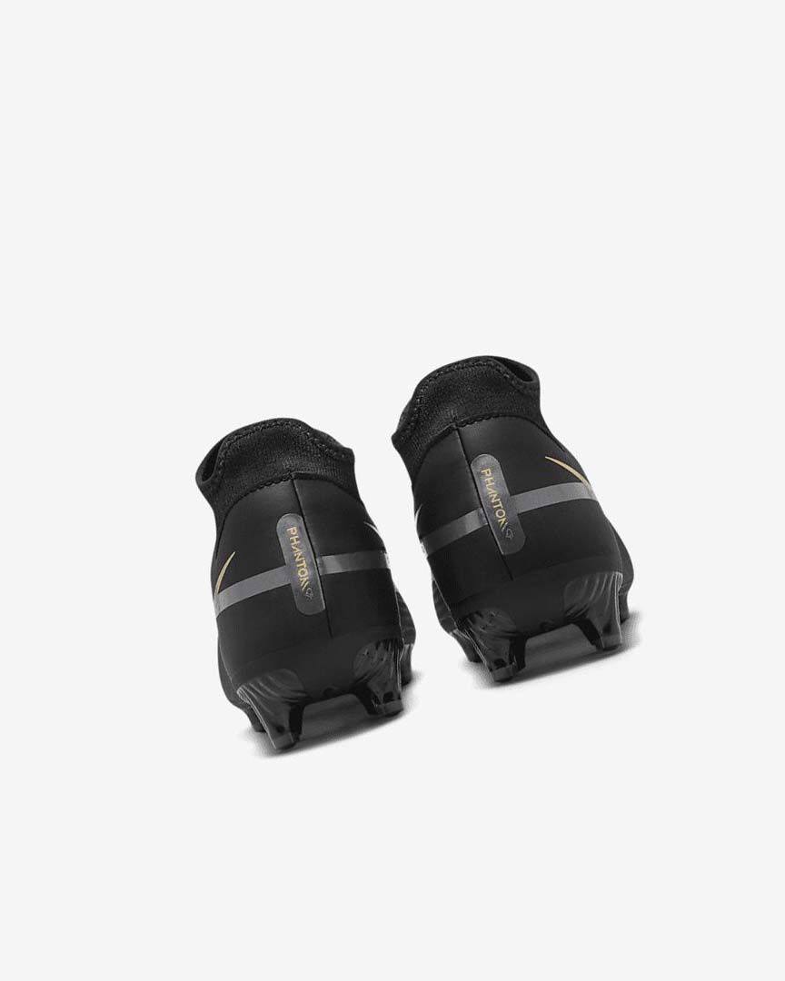 Black / Metal Gold / Dark Grey / Metal Dark Grey Nike Phantom GT2 Academy Dynamic Fit MG Women's Soccer Cleats | CA_4593