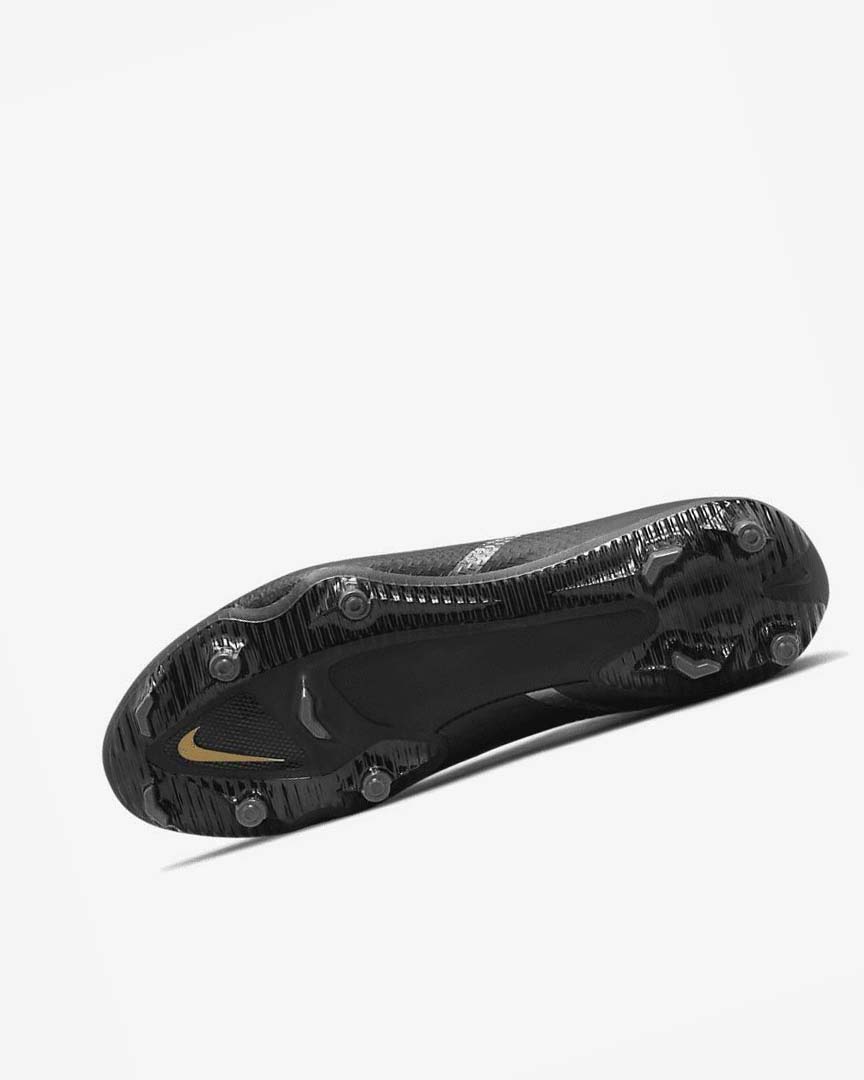 Black / Metal Gold / Dark Grey / Metal Dark Grey Nike Phantom GT2 Academy Dynamic Fit MG Men's Soccer Cleats | CA_4711