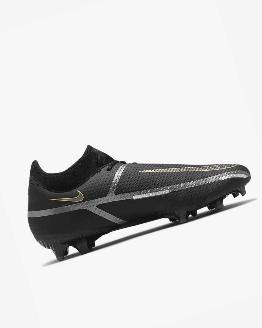 Black / Metal Gold / Dark Grey / Metal Dark Grey Nike Phantom GT2 Academy Dynamic Fit MG Men's Soccer Cleats | CA_4711