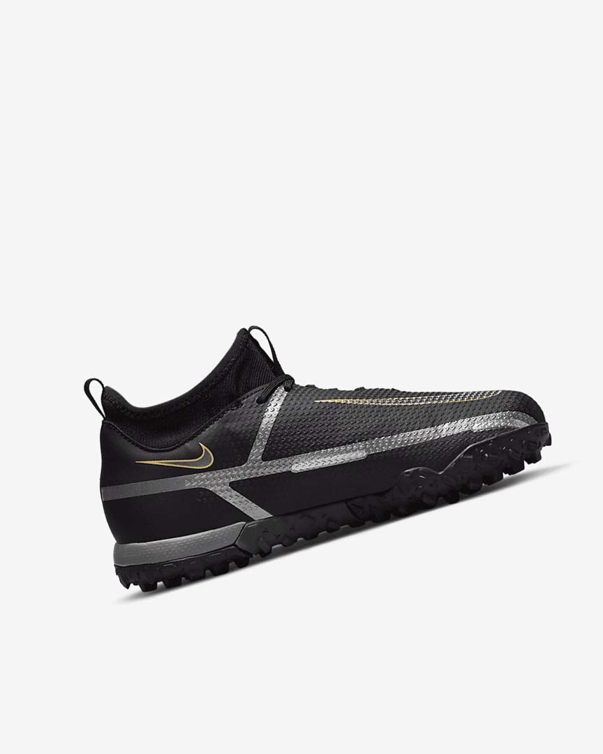 Black / Metal Gold / Dark Grey / Metal Dark Grey Nike Jr. Phantom GT2 Academy Dynamic Fit TF Girls' Soccer Shoes | CA_4735
