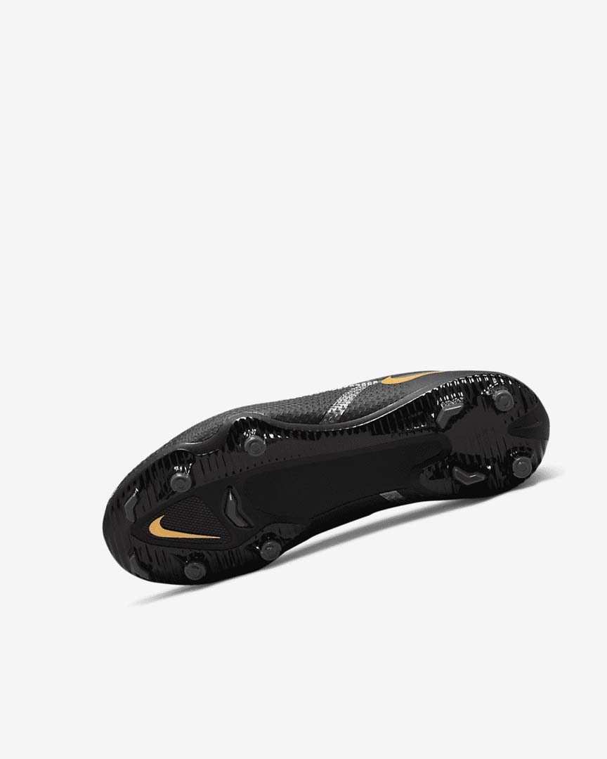 Black / Metal Gold / Dark Grey / Metal Dark Grey Nike Jr. Phantom GT2 Academy MG Girls' Soccer Cleats | CA_5363