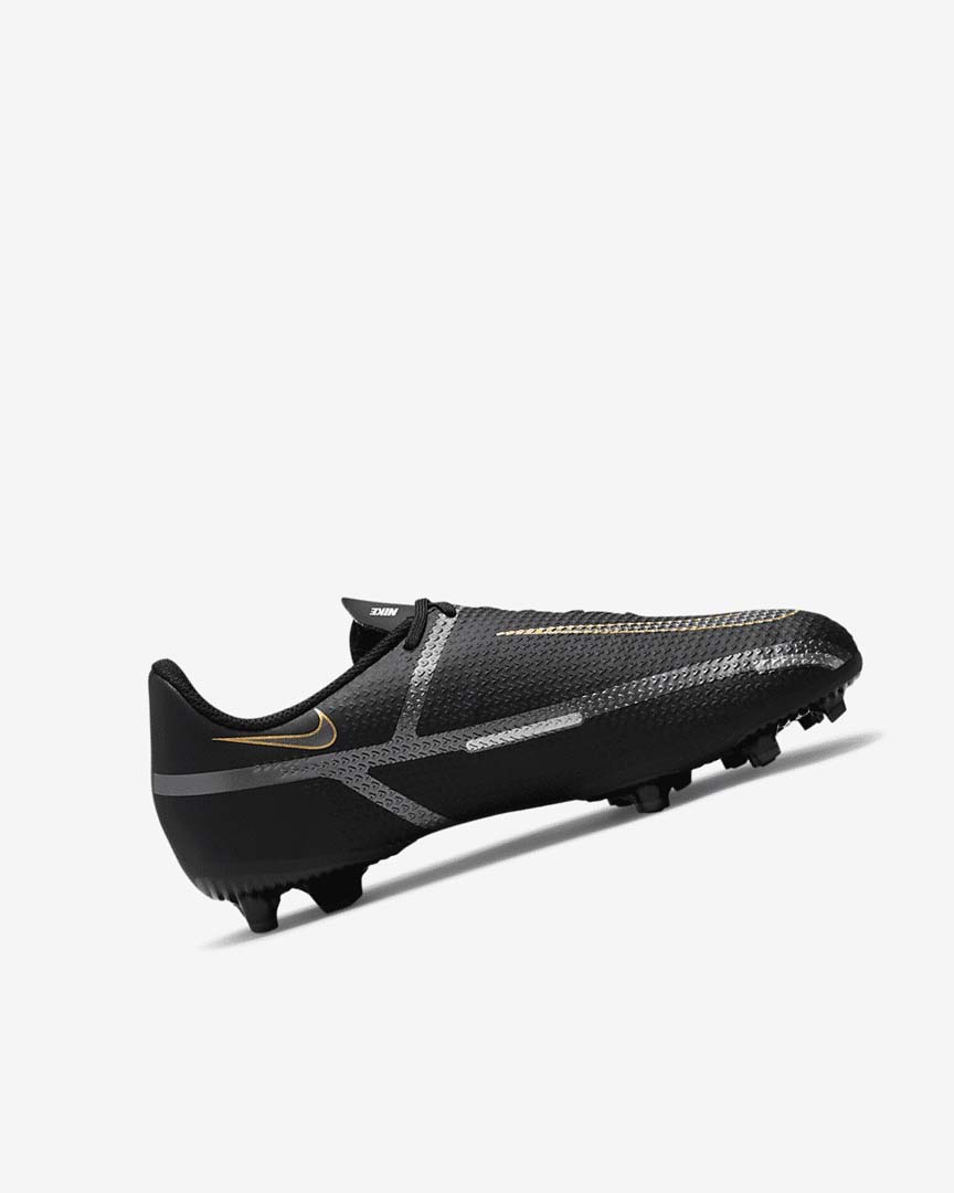 Black / Metal Gold / Dark Grey / Metal Dark Grey Nike Jr. Phantom GT2 Academy MG Girls' Soccer Cleats | CA_5363