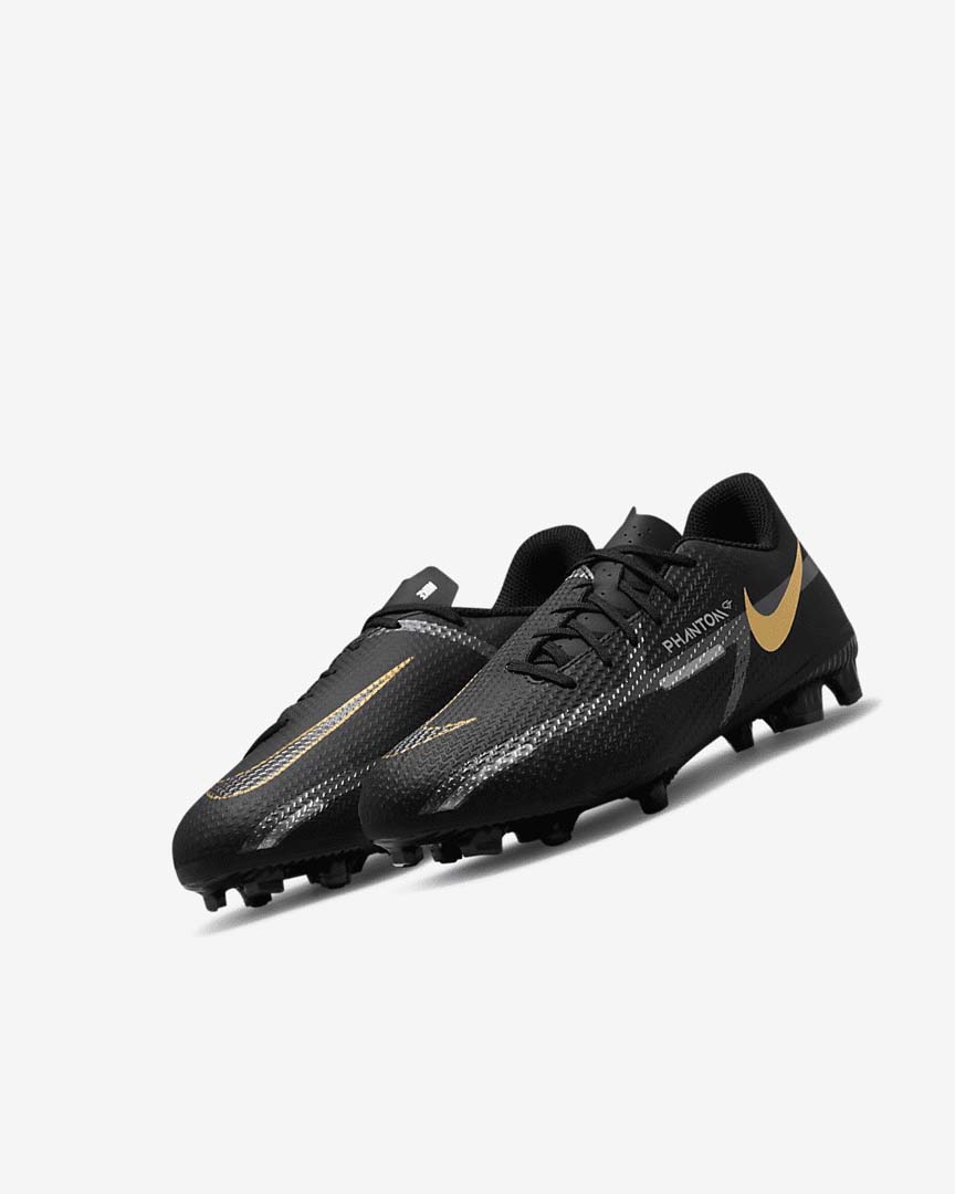Black / Metal Gold / Dark Grey / Metal Dark Grey Nike Jr. Phantom GT2 Academy MG Girls' Soccer Cleats | CA_5363