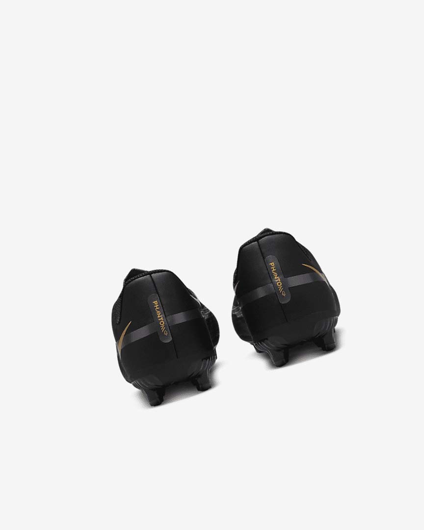 Black / Metal Gold / Dark Grey / Metal Dark Grey Nike Jr. Phantom GT2 Academy MG Girls' Soccer Cleats | CA_5363