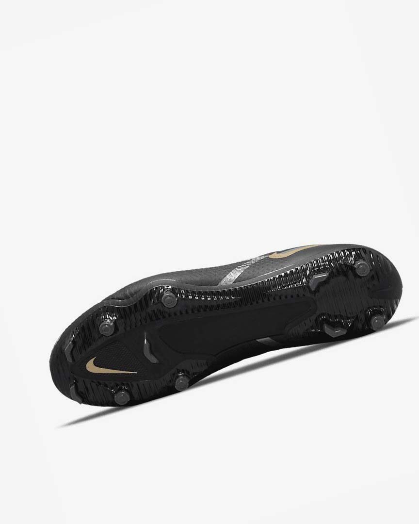 Black / Metal Gold / Dark Grey / Metal Dark Grey Nike Phantom GT2 Academy MG Men's Soccer Cleats | CA_5504