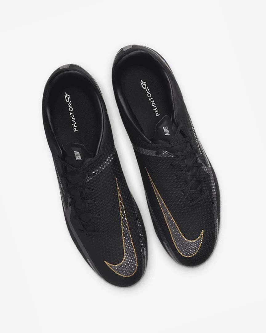 Black / Metal Gold / Dark Grey / Metal Dark Grey Nike Phantom GT2 Academy MG Men's Soccer Cleats | CA_5504
