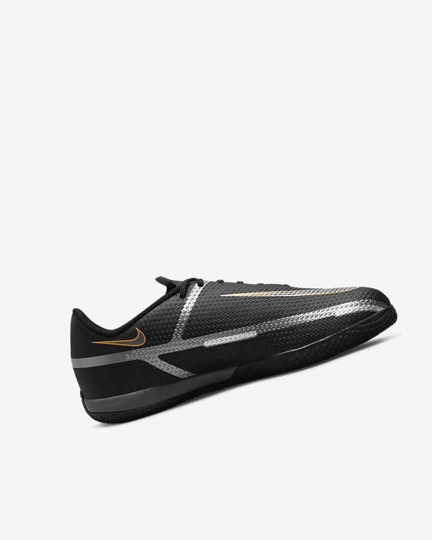 Black / Metal Gold / Dark Grey / Metal Dark Grey Nike Jr. Phantom GT2 Academy IC Boys' Soccer Shoes | CA_5564
