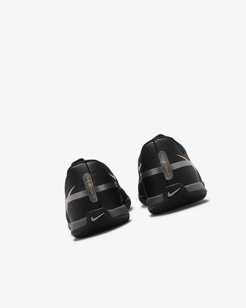 Black / Metal Gold / Dark Grey / Metal Dark Grey Nike Jr. Phantom GT2 Academy IC Boys' Soccer Shoes | CA_5564