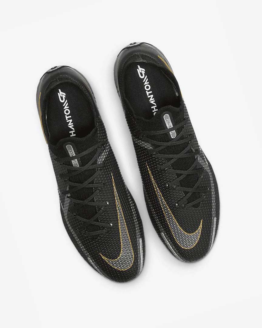 Black / Metal Gold / Metal Silver / Metal Dark Grey Nike Phantom GT2 Elite SG-Pro AC Men's Soccer Cleats | CA_2782