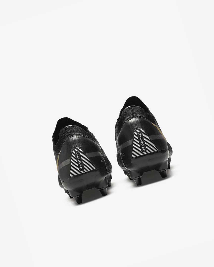 Black / Metal Gold / Metal Silver / Metal Dark Grey Nike Phantom GT2 Elite SG-Pro AC Men's Soccer Cleats | CA_2782