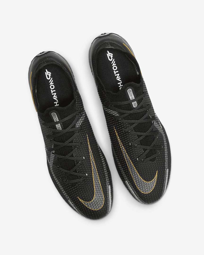 Black / Metal Gold / Metal Silver / Metal Dark Grey Nike Phantom GT2 Elite SG-Pro AC Women's Soccer Cleats | CA_3181