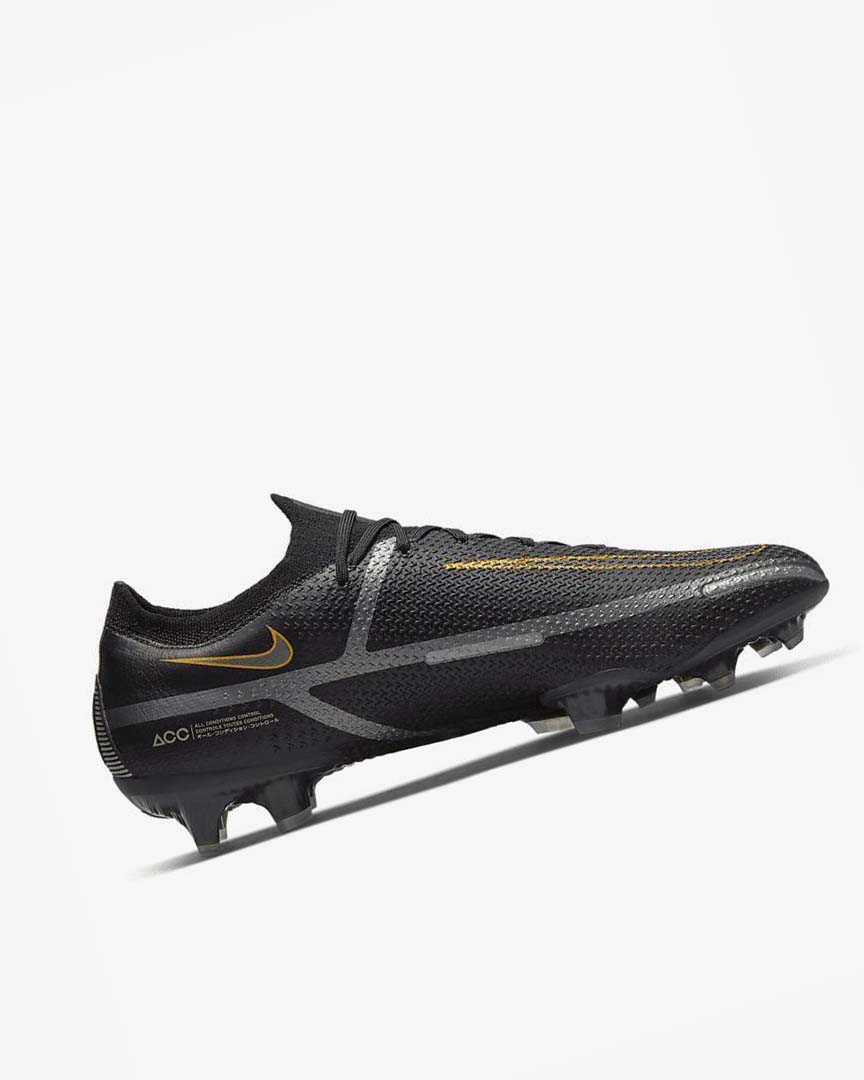 Black / Metal Gold / Metal Silver / Metal Dark Grey Nike Phantom GT2 Elite FG Men's Soccer Cleats | CA_3232