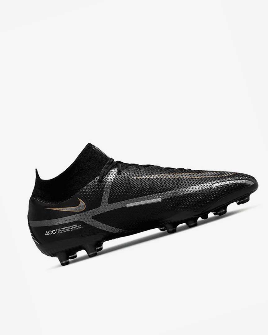 Black / Metal Gold / Metal Silver / Metal Dark Grey Nike Phantom GT2 Dynamic Fit Elite AG-Pro Men's Soccer Cleats | CA_4502
