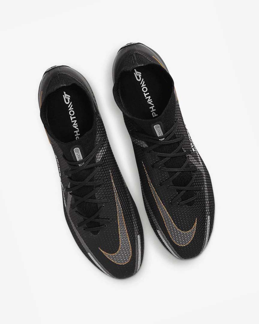 Black / Metal Gold / Metal Silver / Metal Dark Grey Nike Phantom GT2 Dynamic Fit Elite AG-Pro Men's Soccer Cleats | CA_4502