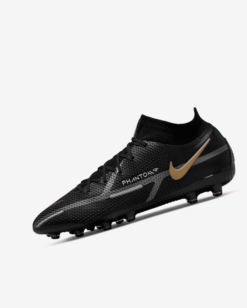 Black / Metal Gold / Metal Silver / Metal Dark Grey Nike Phantom GT2 Dynamic Fit Elite AG-Pro Women\'s Soccer Cleats | CA_4666