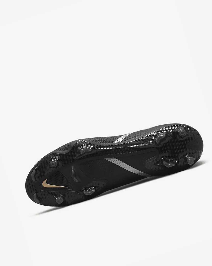 Black / Metal Gold / Metal Silver / Metal Dark Grey Nike Phantom GT2 Pro Dynamic Fit FG Men's Soccer Cleats | CA_5538