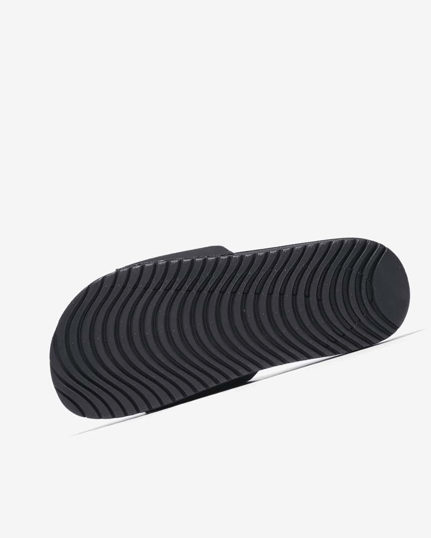 Black / Metal Gold Nike Kawa Girls' Slides | CA_4631