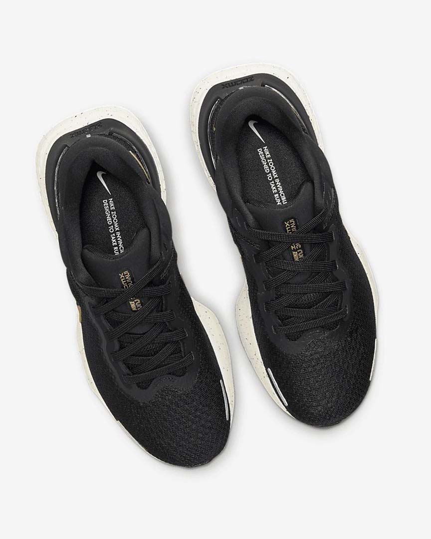 Black / Metal Gold Nike ZoomX Invincible Run Flyknit Women's Running Shoes | CA_4553