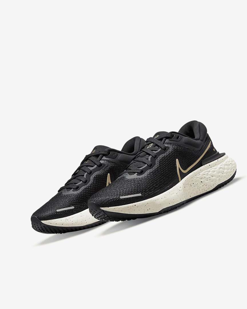 Black / Metal Gold Nike ZoomX Invincible Run Flyknit Women's Running Shoes | CA_4553