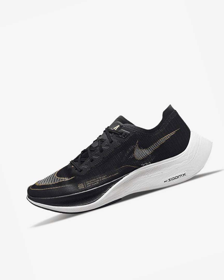 Black / Metal Gold / White Nike ZoomX Vaporfly Next% 2 Men\'s Running Shoes | CA_4677