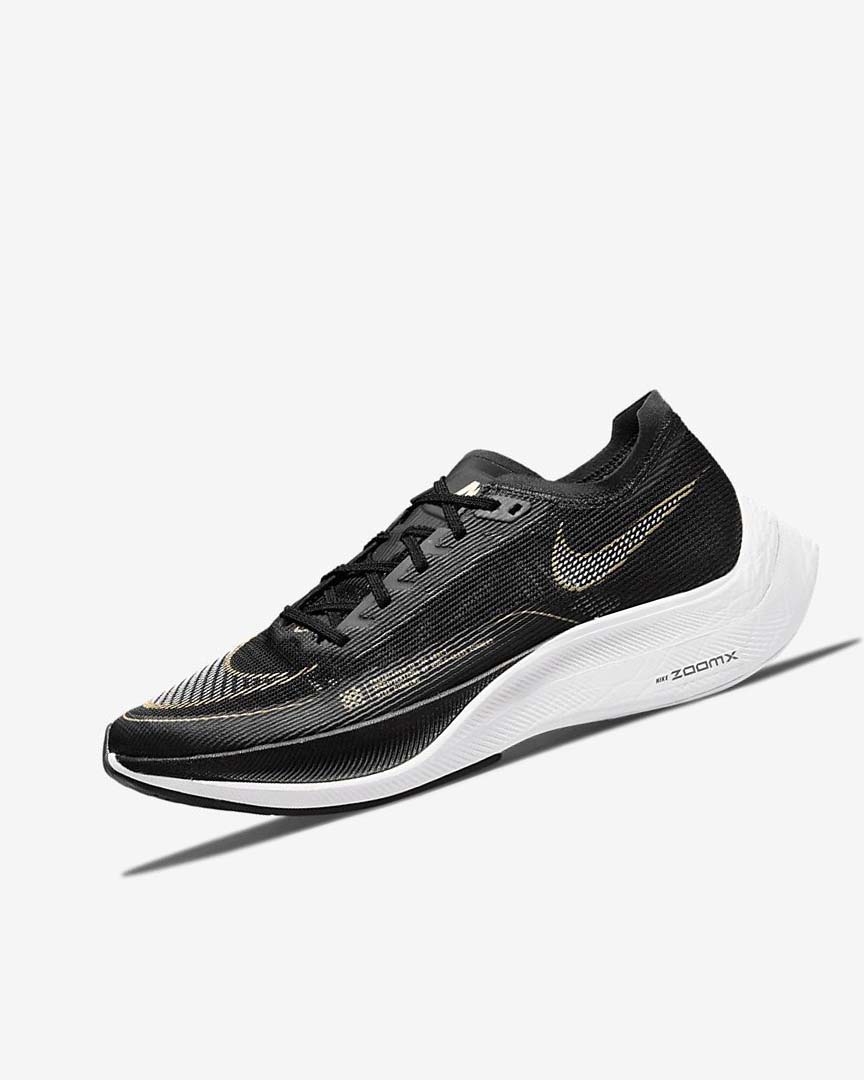 Black / Metal Gold / White Nike ZoomX Vaporfly Next% 2 Women\'s Running Shoes | CA_4874