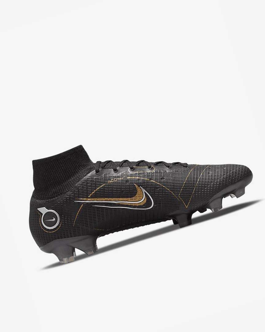 Black / Metal Silver / Grey / Metal Gold Nike Mercurial Superfly 8 Elite FG Men's Soccer Cleats | CA_2307