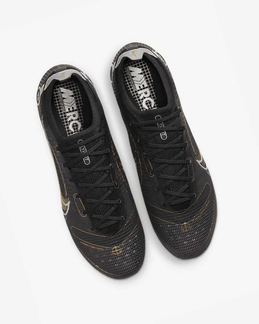 Black / Metal Silver / Grey / Metal Gold Nike Mercurial Vapor 14 Elite FG Men's Soccer Cleats | CA_2399