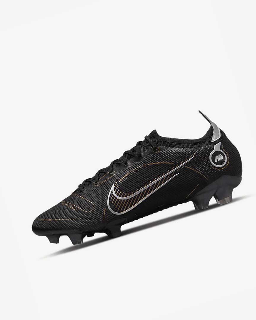 Black / Metal Silver / Grey / Metal Gold Nike Mercurial Vapor 14 Elite FG Men\'s Soccer Cleats | CA_2399