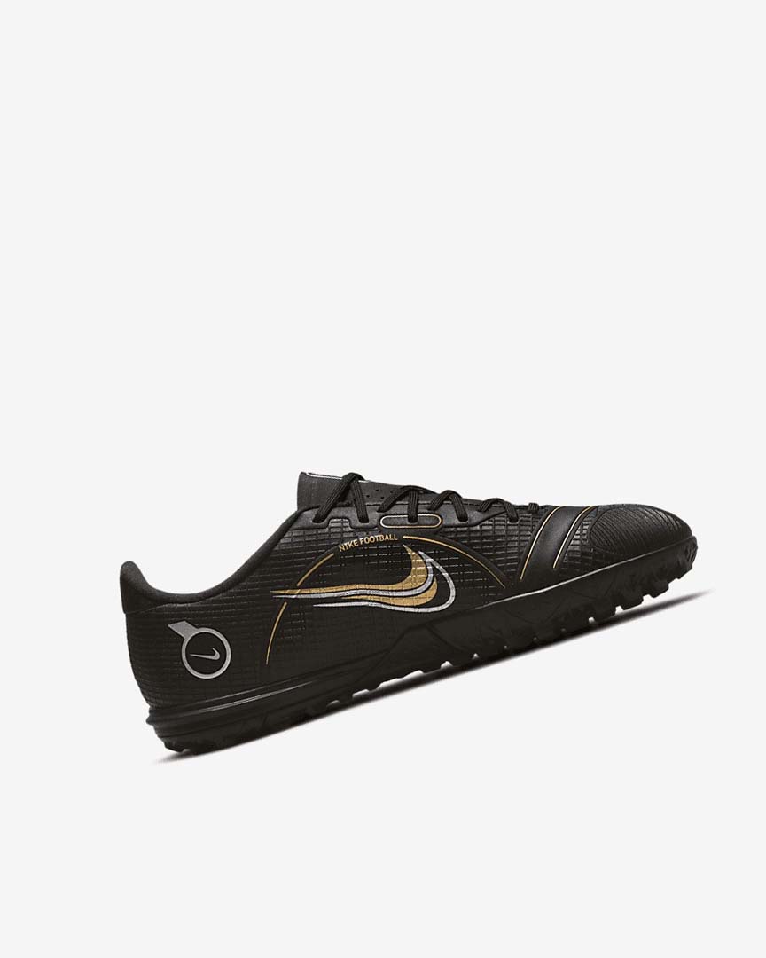 Black / Metal Silver / Grey / Metal Gold Nike Jr. Mercurial Vapor 14 Academy TF Girls' Soccer Shoes | CA_2473