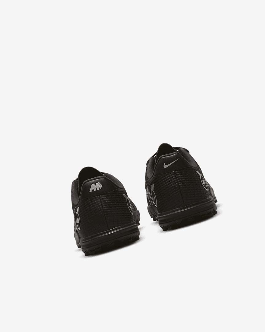 Black / Metal Silver / Grey / Metal Gold Nike Jr. Mercurial Vapor 14 Academy TF Girls' Soccer Shoes | CA_2473