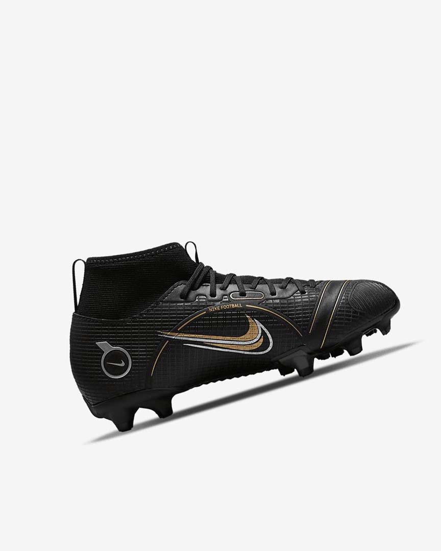 Black / Metal Silver / Grey / Metal Gold Nike Jr. Mercurial Superfly 8 Academy MG Boys' Soccer Cleats | CA_2495