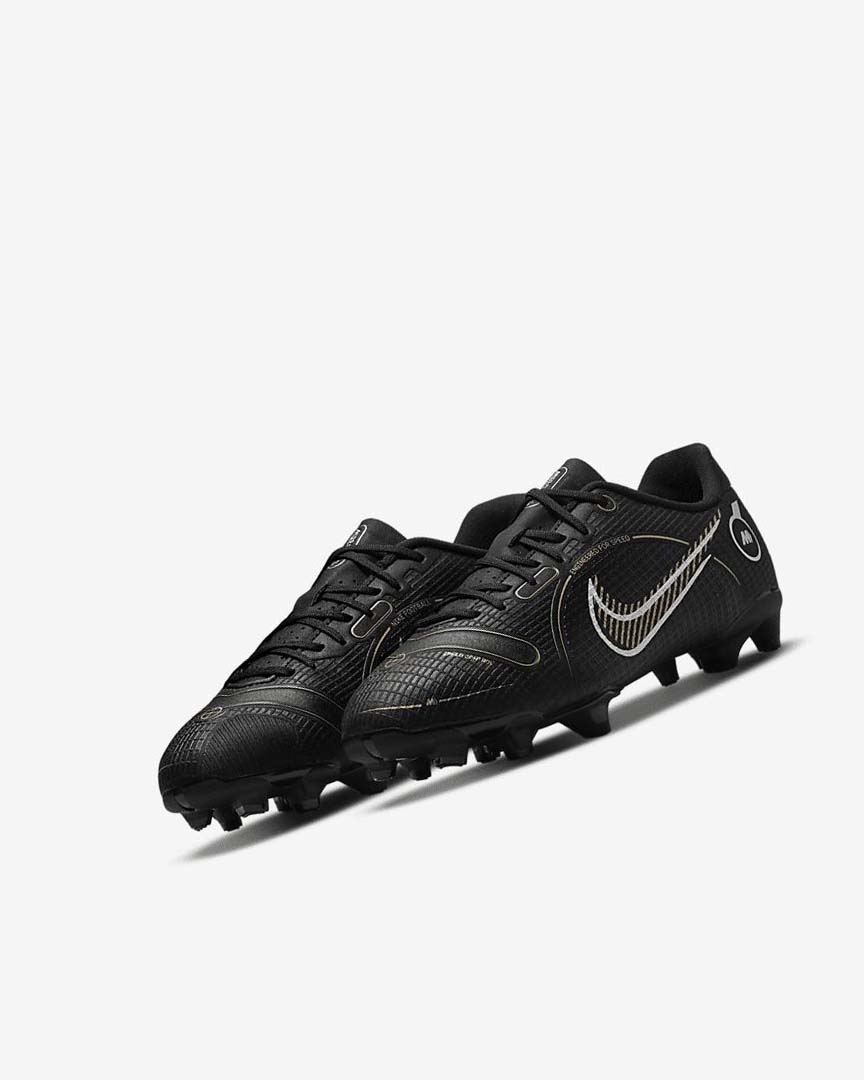 Black / Metal Silver / Grey / Metal Gold Nike Jr. Mercurial Vapor 14 Academy MG Boys' Soccer Cleats | CA_2936