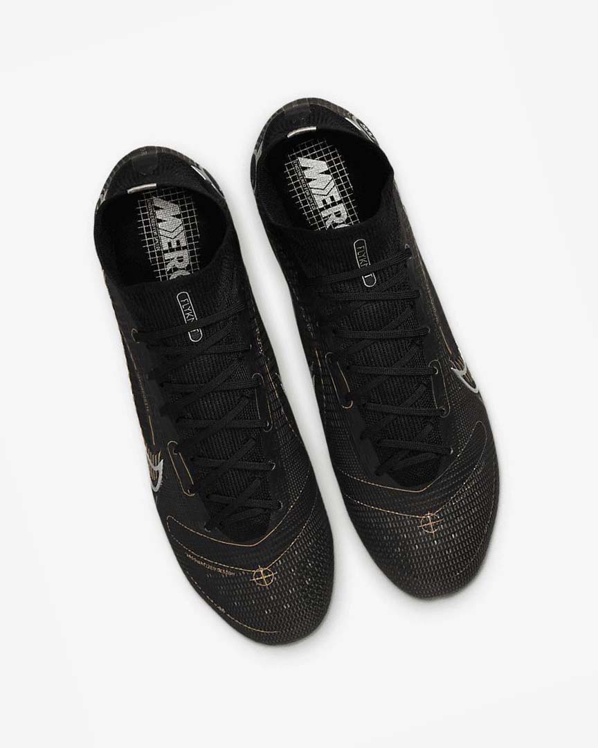 Black / Metal Silver / Grey / Metal Gold Nike Mercurial Superfly 8 Elite SG-PRO Anti-Clog Traction Men's Soccer Cleats | CA_4670