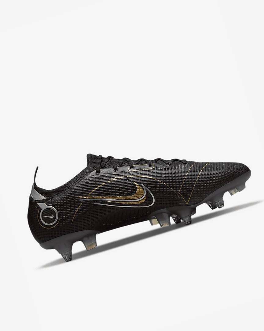 Black / Metal Silver / Grey / Metal Gold Nike Mercurial Vapor 14 Elite SG-PRO Anti-Clog Traction Men's Soccer Cleats | CA_4826