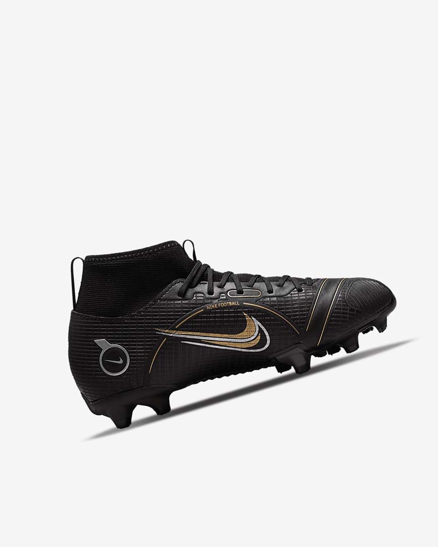 Black / Metal Silver / Grey / Metal Gold Nike Jr. Mercurial Superfly 8 Academy MG Girls' Soccer Cleats | CA_5079