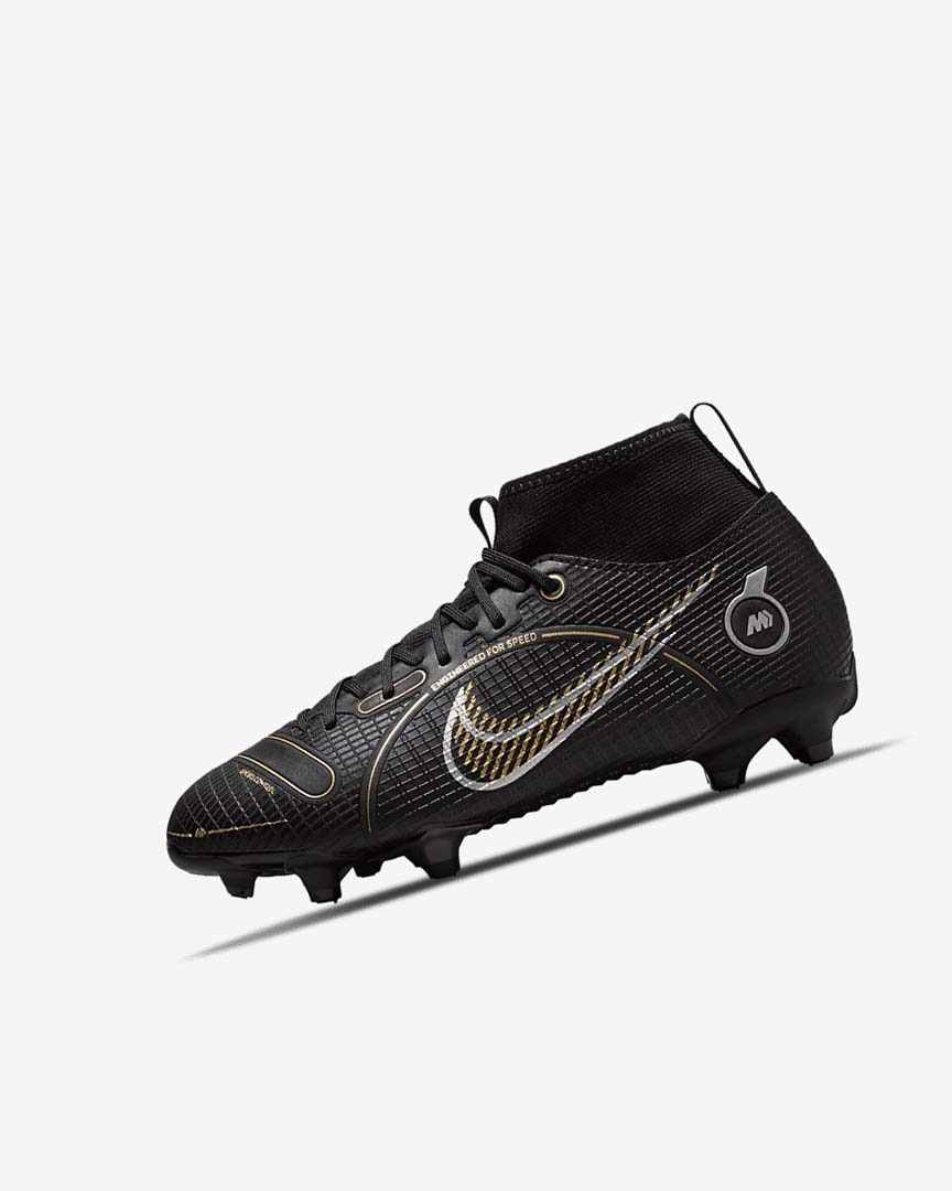 Black / Metal Silver / Grey / Metal Gold Nike Jr. Mercurial Superfly 8 Academy MG Girls\' Soccer Cleats | CA_5079