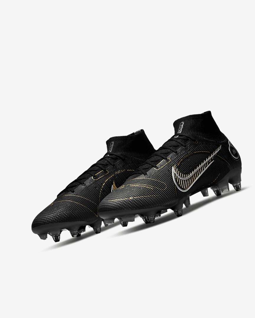 Black / Metal Silver / Grey / Metal Gold Nike Mercurial Superfly 8 Elite SG-PRO Anti-Clog Traction Women's Soccer Cleats | CA_5228